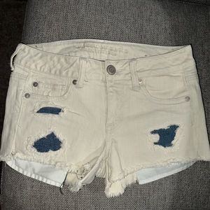 Patched & distressed jean shortie